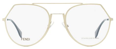 fendi ff0329|fendi women's oval eyeglasses ff0329 3yg light gold/teal 53mm.